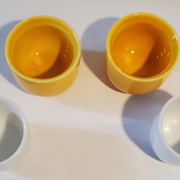 Set Of 4 Sake Cups Rosenthal Studio & Myland Vintage Ceramic Yellow & White - Picture 2 of 13